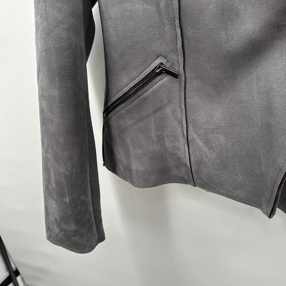 KUT FROM THE KLOTH Haddie Faux Suede Moto Jacket in Gray // S - Picture 9 of 15